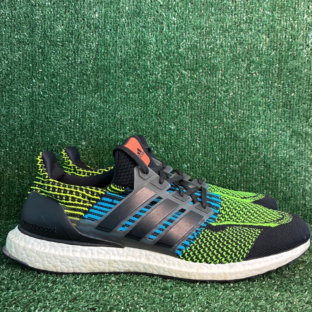 Adidas Ultraboost 5.0 DNA Running Primeknit Athletic Sneaker Black Green Mens 14
